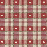 Julevoksdug, ekstra bred voksdug, Hjerter i tern, rød 160 cm 