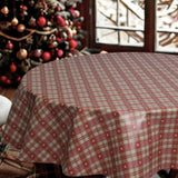 Hjerter i tern rød, rund julevoksdug Ø 158 cm