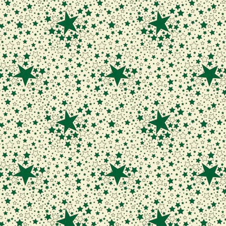 Stjernehimmel - Julevoksdug med stjerner - Grøn, 140 cm