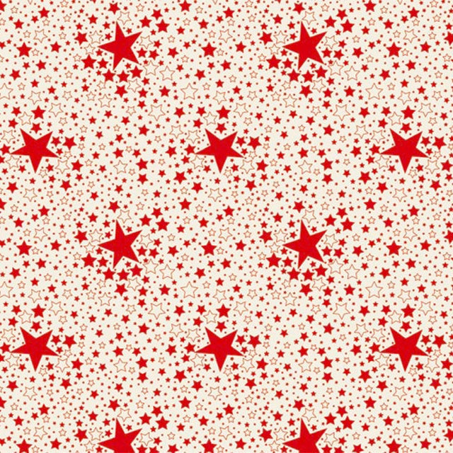 Stjernehimmel - Julevoksdug med stjerner - Rød, 140 cm