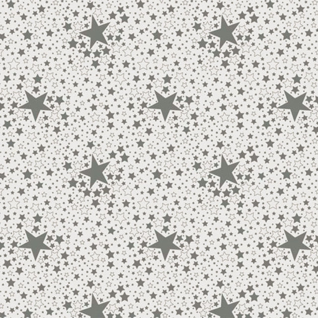 Stjernehimmel - Julevoksdug med stjerner - Sølv, 140 cm
