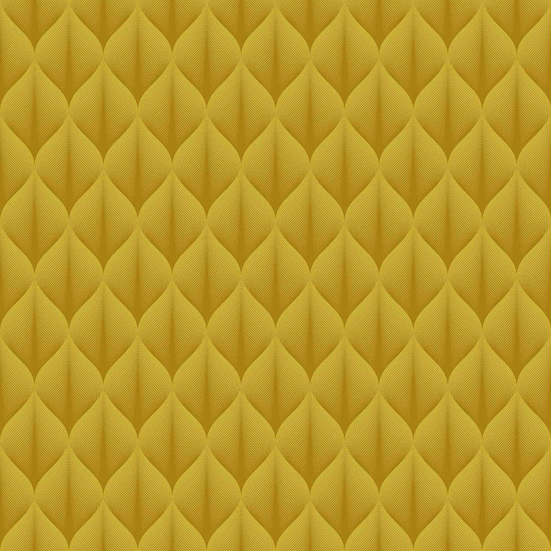 Kalini Luxury Yellow - Voksdug med grafisk mønster i flot 3D-effekt