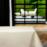 Klitmøller Hvid og lys rosa – Stribet akryldug