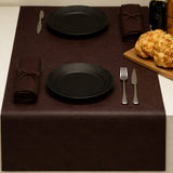 Kunstlæder Noblessa bordløber - Ekstra kraftig Dinner 4 two - 50 x 140 cm - Brun