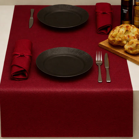 Kunstlæder Noblessa bordløber - Ekstra kraftig Dinner 4 two - 50 x 140 cm - Rød