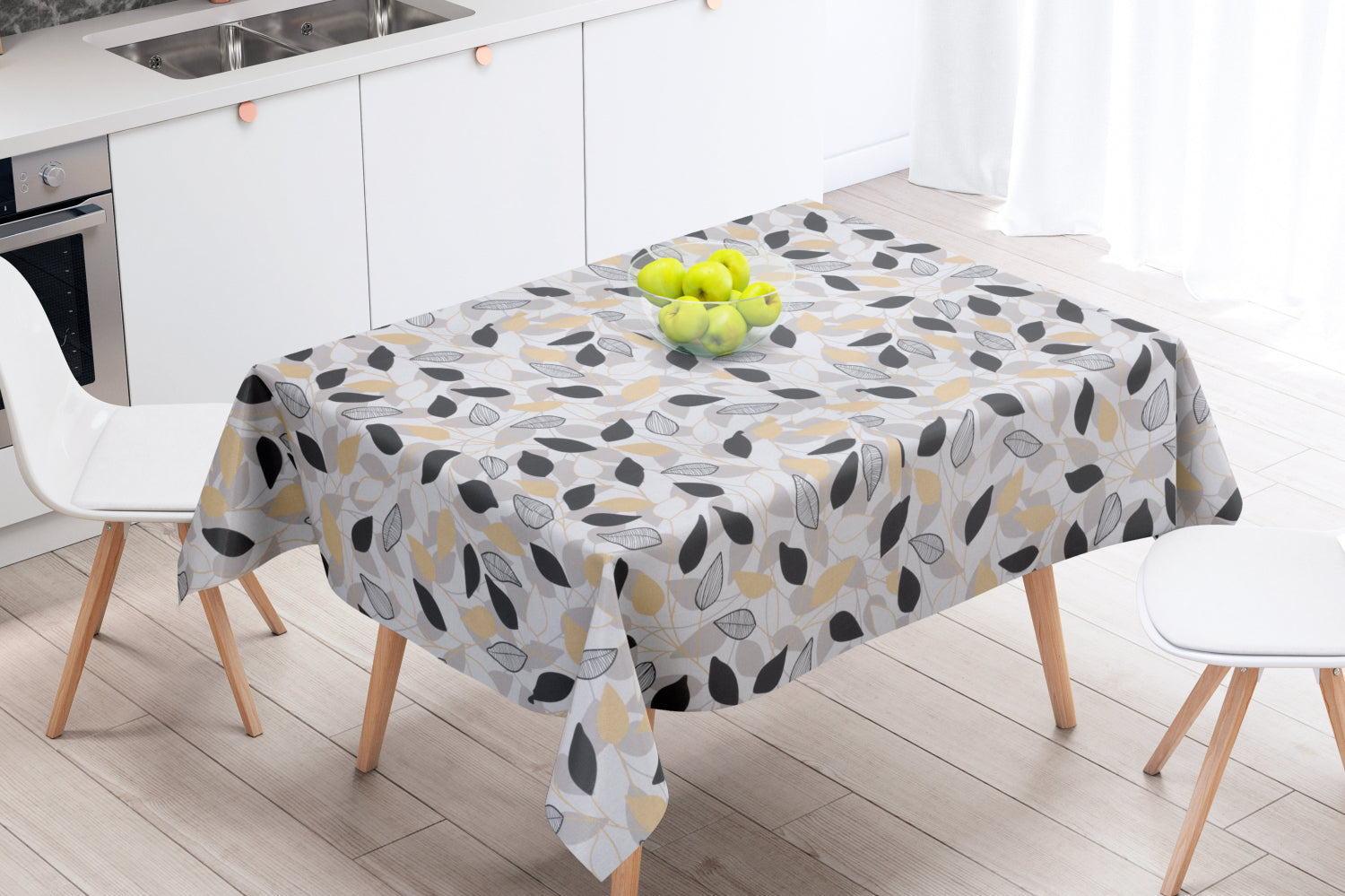 Laurier Sort - Akryldug med flotte mørke blade - 150 cm bred