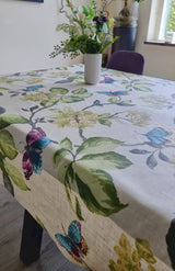 Diana Hvid, akryldug fra Laura Lancelle i 100% hør  - 140 cm bred