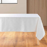 Les Rennes Metallic Hvid 140 x 250 cm, rektangulær juledug, på bord