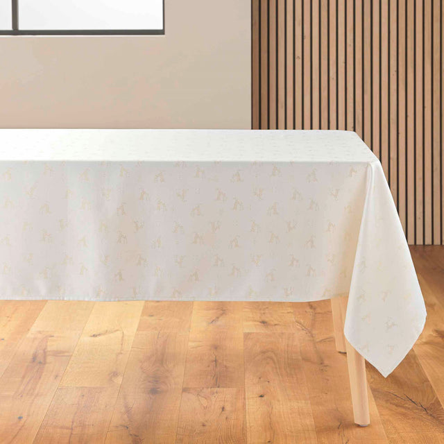 Les Rennes Metallic Natural 140 x 250 cm, rektangulær Juledugdug, på bord