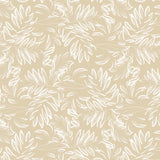 Live The Leaf Wheat - Elegant 160 cm bred voksdug med hvide blade