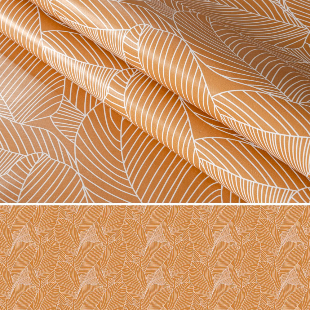 Mathilda lys brun/beige - Voksdug med stregblade