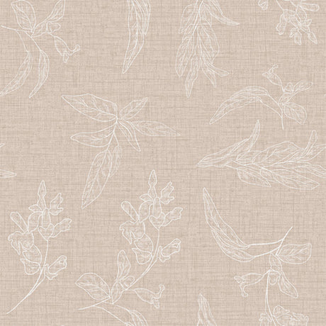 Mønster af Mesina Beige - Voksdug i hørlook med stregblade