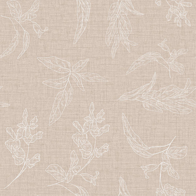 Mønster af Mesina Beige - Voksdug i hørlook med stregblade