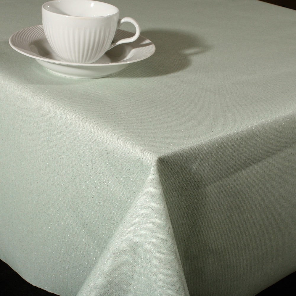 Metal Celadon - Flot akryldug med lurex, 150 cm bred