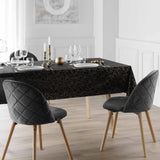 Mikado Metallic Sort - Rektangulær dug med anti-plet, 140 x 240 cm, miljø