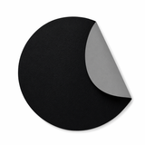 Moon rund dækkeserviet i kunstlæder – Black/Light grey – Ø38 cm, foldet