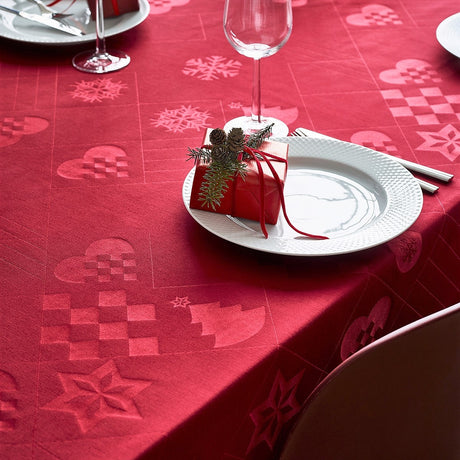 Rosendahl Juledug Natale, flot damaskdug i rød - 150 cm x 320 cm