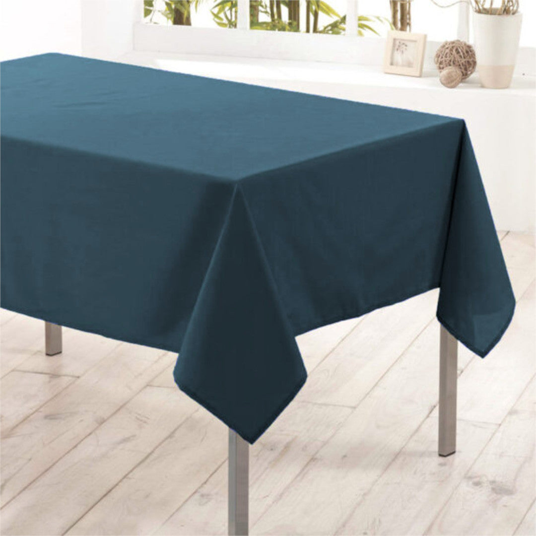 Nelson, ensfarvet rektangulær dug med anti-plet 145 x 300 cm - Petroleum