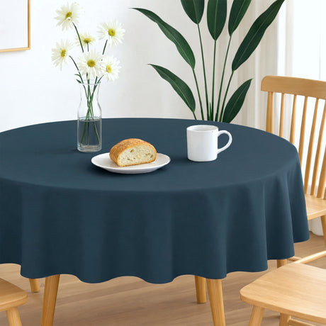 Nelson, ensfarvet rund stofdug Ø 180, Støvet Blå