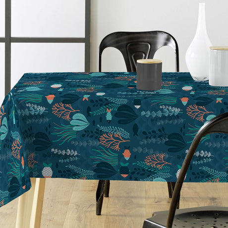Oceania Blue - Voksdug med fisk og havplanter