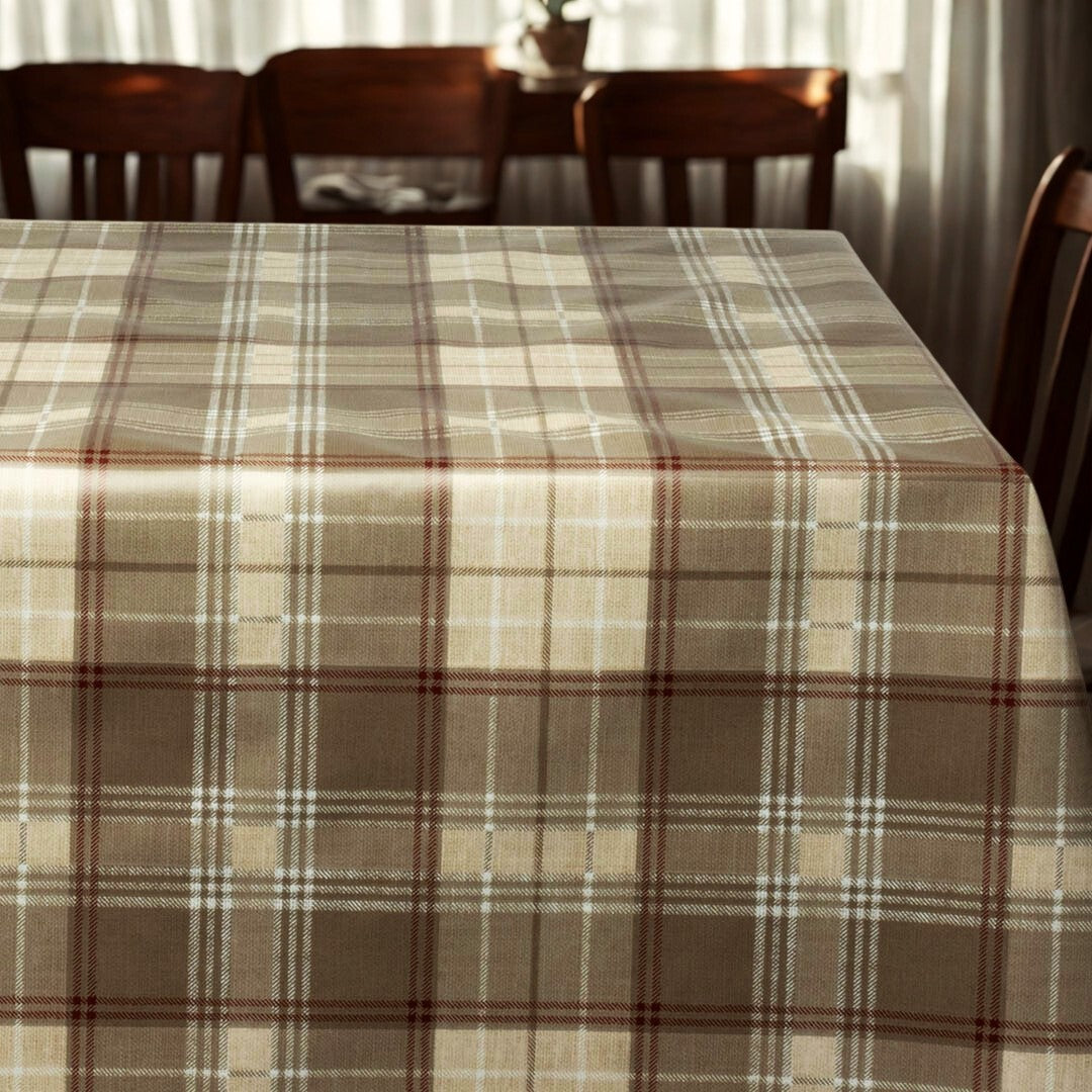 Oxford Brun – Ekstra bred voksdug med tern 180 cm
