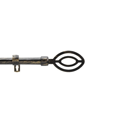 Patina Alpha Sort/Guld – Justerbar Gardinstang 120–210 cm