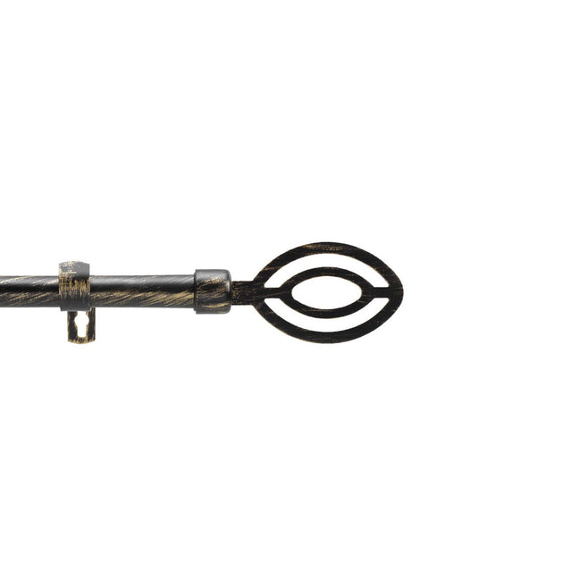 Patina Alpha Sort/Guld – Justerbar Gardinstang 120–210 cm