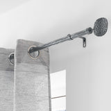 Patina Bullette, Grå/Sølv – Justerbar Gardinstang 120–210 cm, ophæng