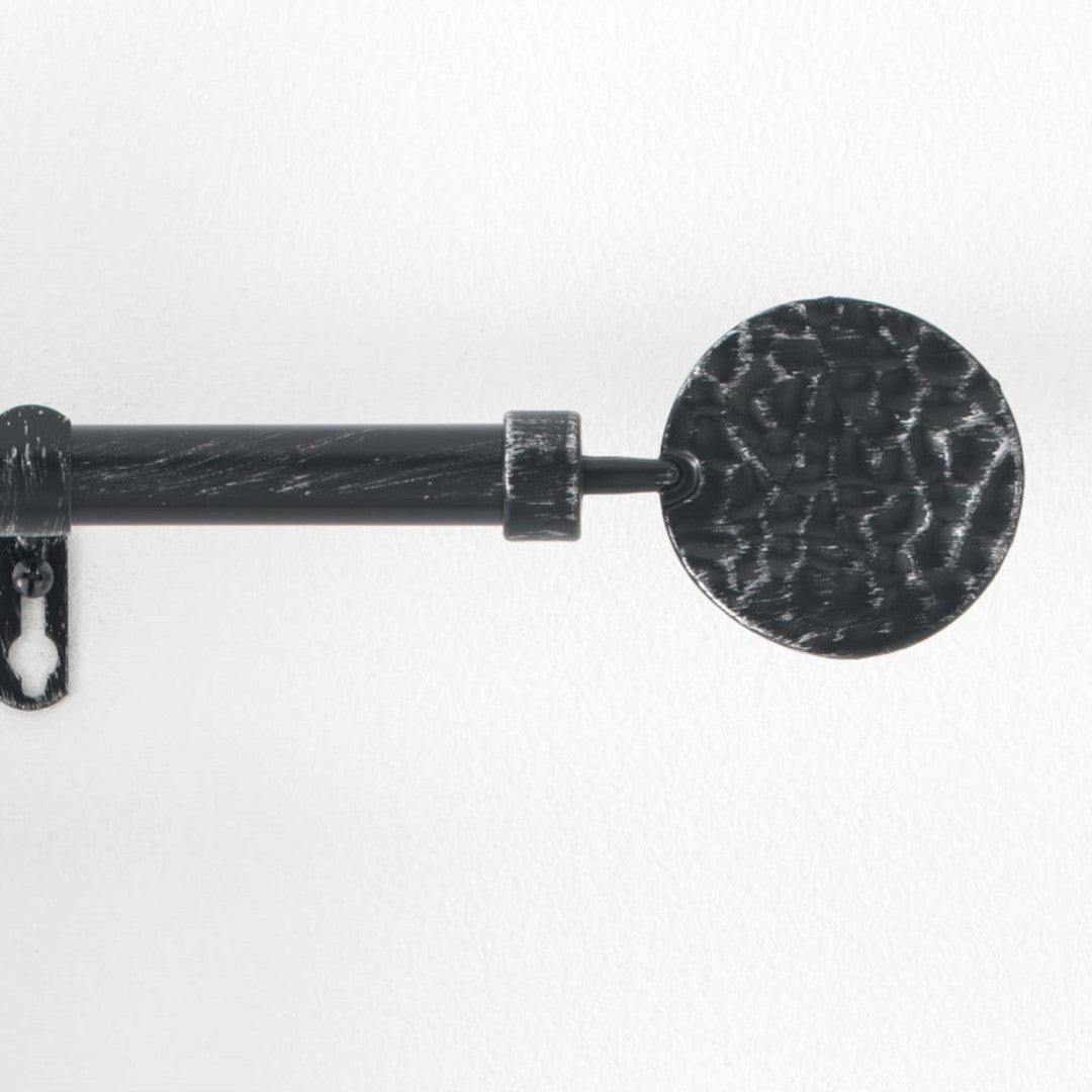 Patina Bullette, Sort/Sølv – Justerbar Gardinstang 120–210 cm