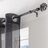 Patina Tropi Sort/Sølv – Justerbar Gardinstang 120–210 cm, ophæng