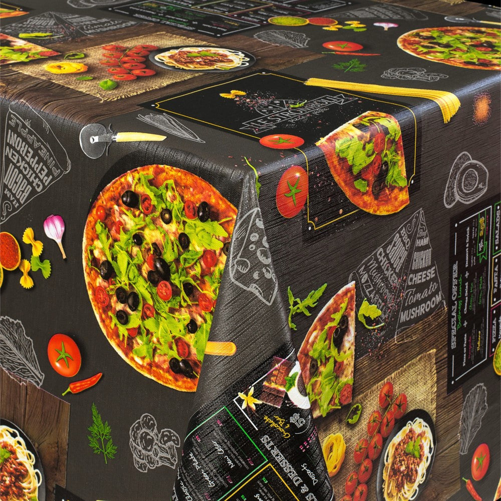 Mums Pizza  - Voksdug med fyld og tilbehør, let præget overflade