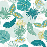 Plantania Blå – Rund voksdug med botanisk mønster Ø 155 cm, mønster