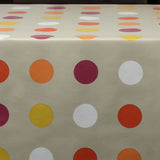 Retro Pop Dots – Voksdug med farvede prikker, nærbillede