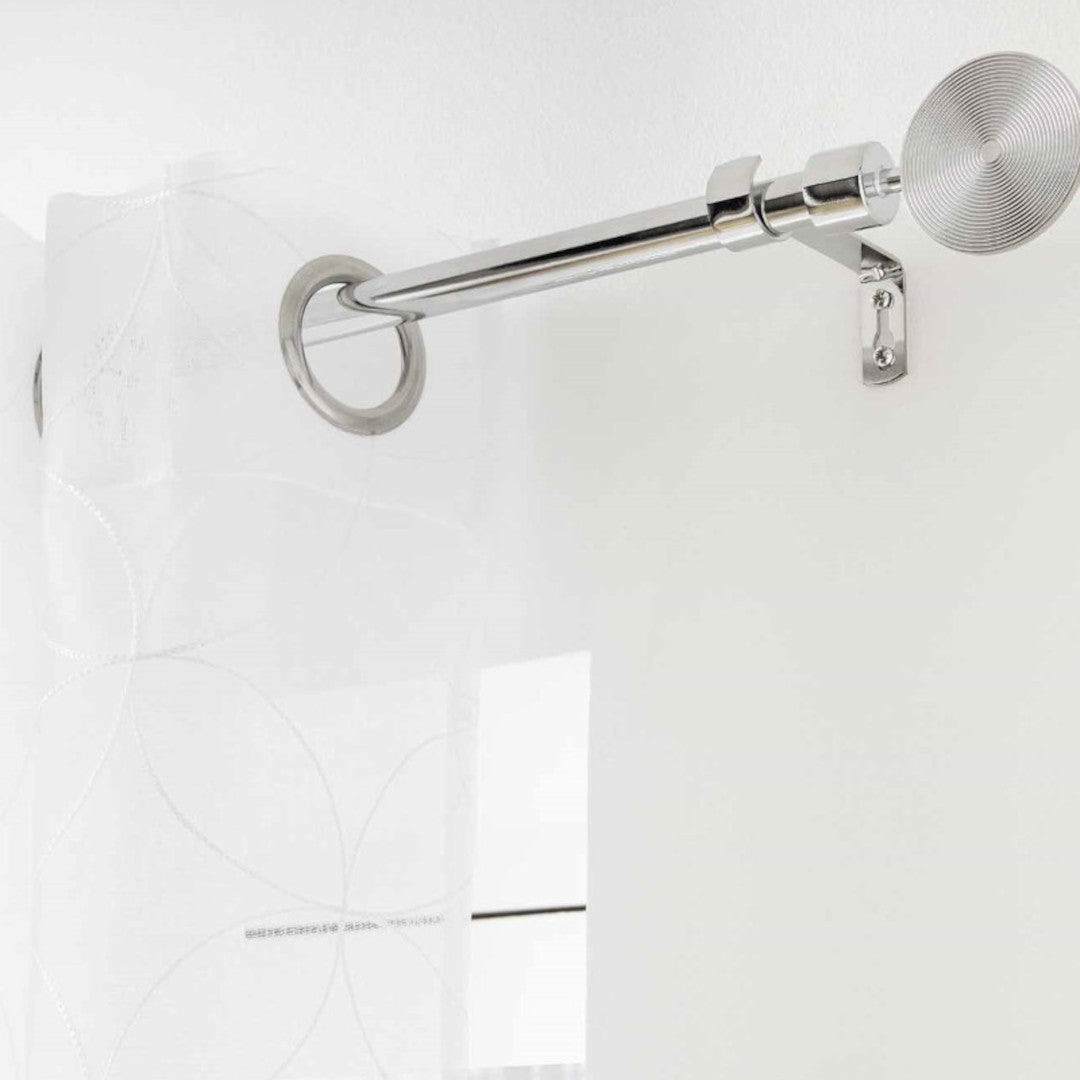 Rollis Chrome – Justerbar Gardinstang 120–210 cm, ophæng