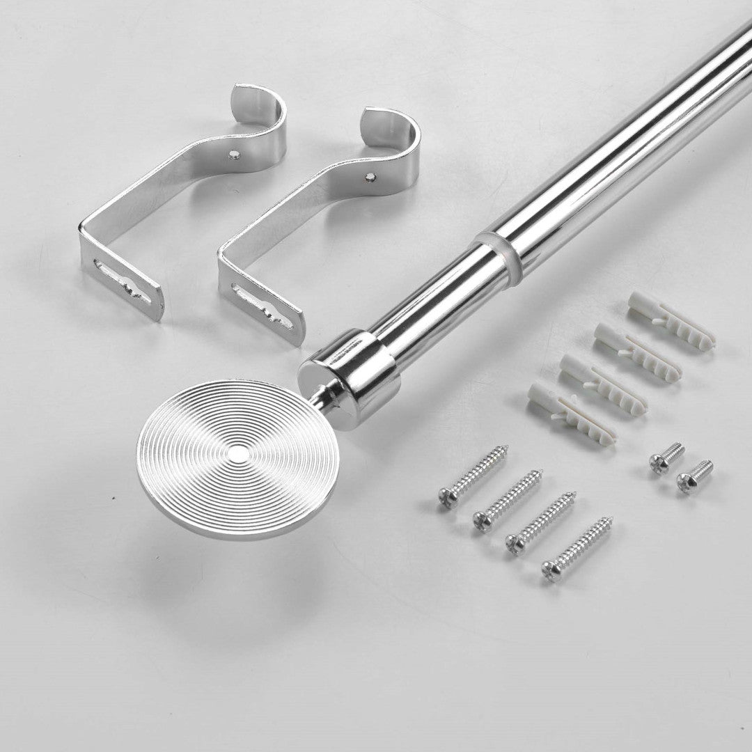 Rollis Chrome – Justerbar Gardinstang 120–210 cm, udstyr