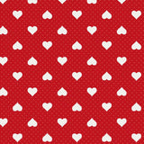Romance, rød voksdug med hvide hjerter