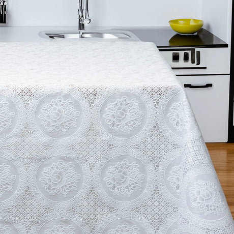 Rosina Blondevoksdug – klassisk blondedug i hvid