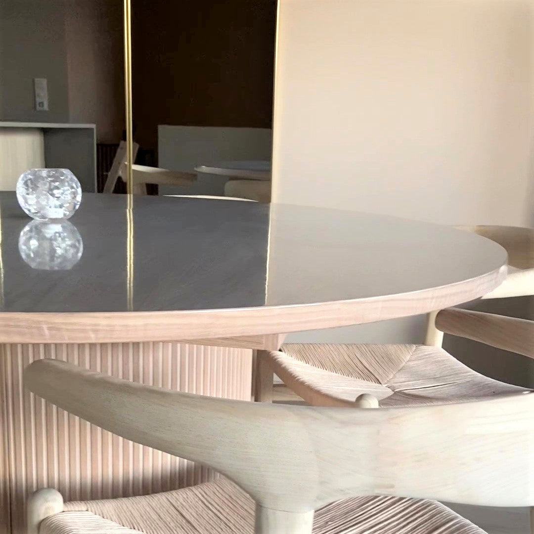 Rund gennemsigtig voksdug med elastik  - stue