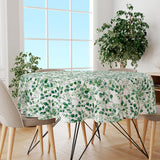 Rund voksdug Paloma Green, med friske grønne blade