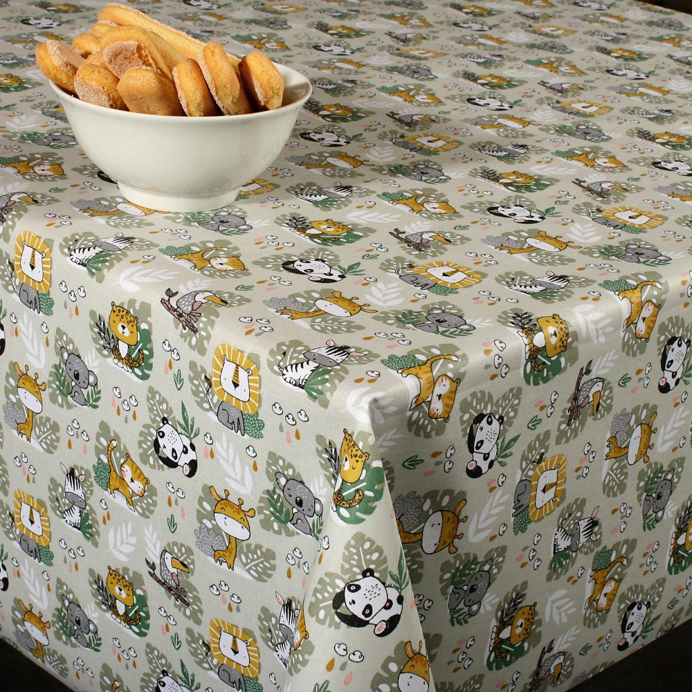 Savana - Akryldug med søde dyr, 140 cm bred