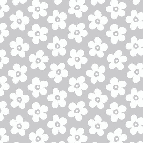 Lola voksdug - Small Big Flower Silver Cloud