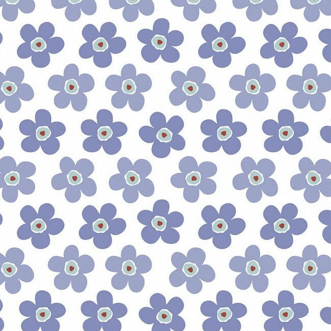 2. SORTERING - Lola voksdug - Small Big Flower Cornflower
