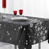 Constellation Snehimmel antracit - Juledug med anti-plet, 150 x 240 cm