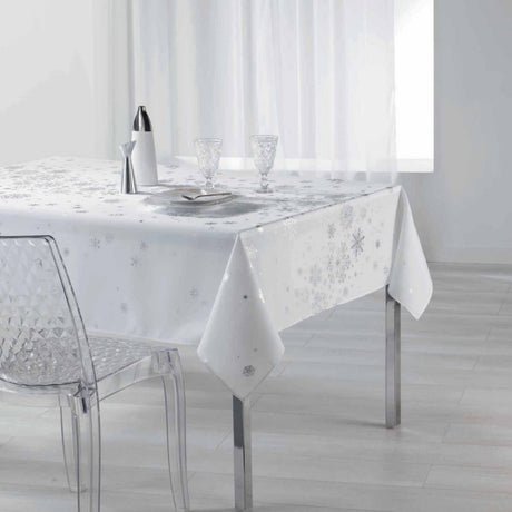 Constellation Snehimmel Hvid/Sølv – Juledug med anti-plet 150 x 300 cm