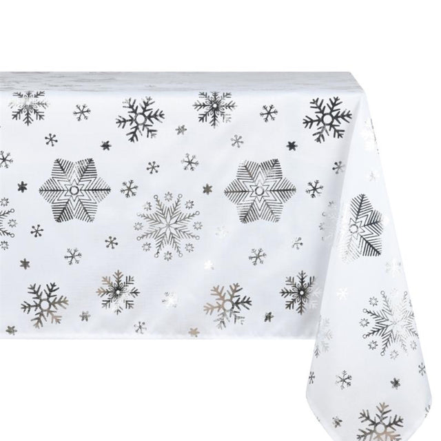 Snowflake Sølv – Juledug med antiplet 150 x 300 cm