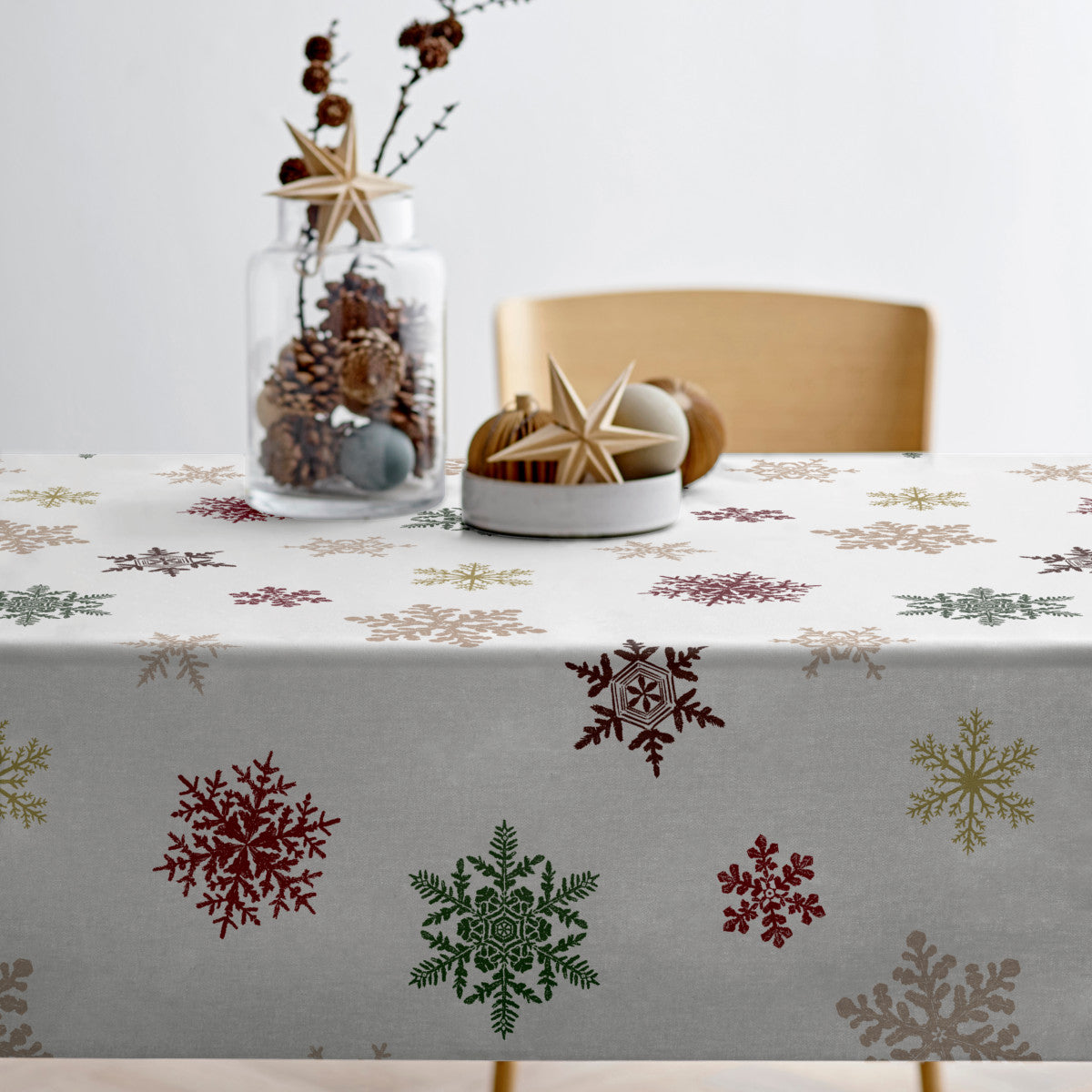 Södahl Juledug - Snowflakes Red, akryldug