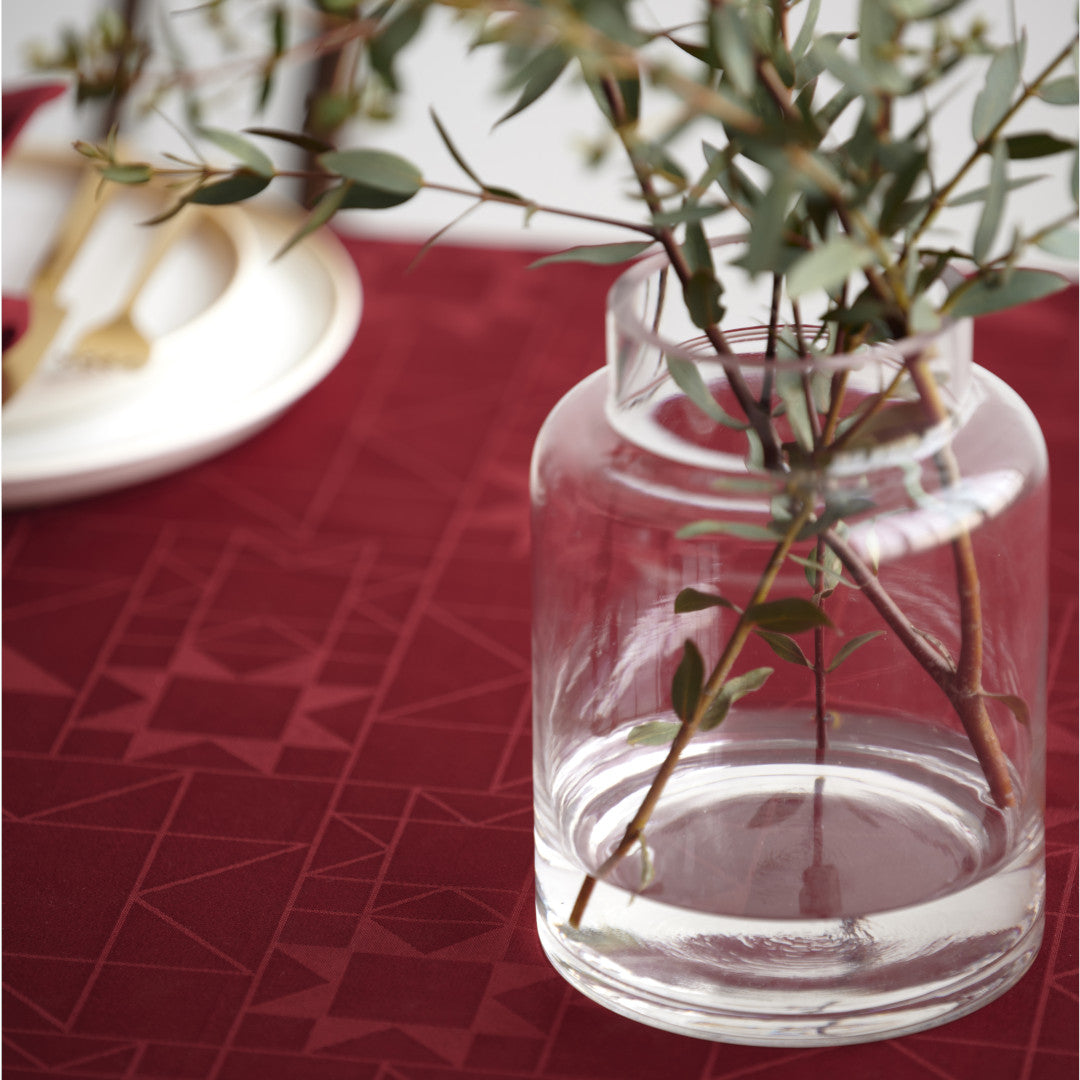 Södahl Star Damask Juledug Rød - 140 x 320