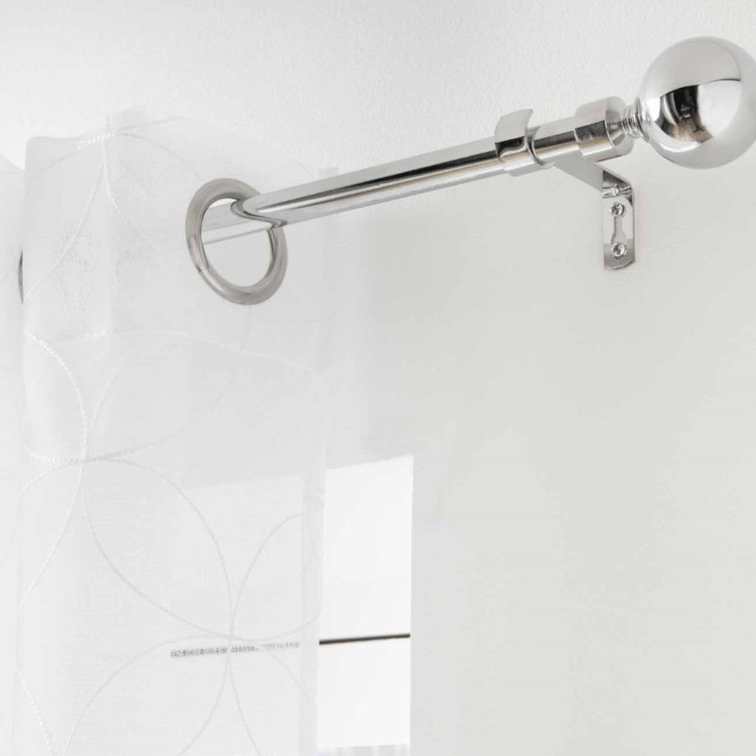 Sphera Chrome – Justerbar Gardinstang 120–210 cm, ophæng