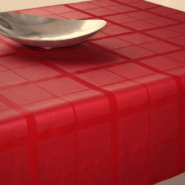 Ternet akryldug, rød, 140 cm bred.