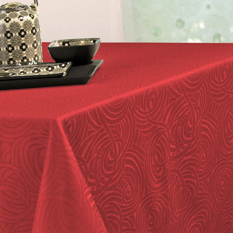 Stacy Damask polyester dug - 150 x 250 cm - Rød